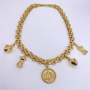 Vintage Gold Toned Charms Necklace